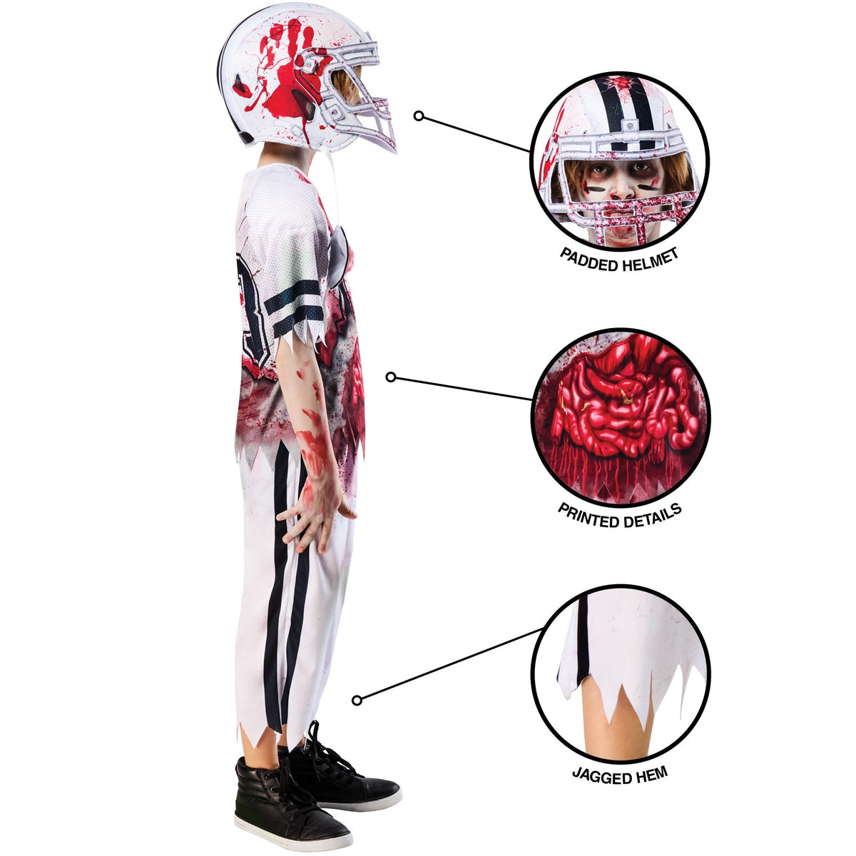 Kids' Zombie American Footballer Costume, view 3