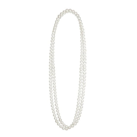 Long Faux Pearl Necklace — view 2