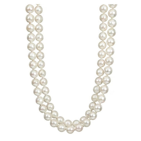 Long Faux Pearl Necklace — A single 70cm strand of ivory faux pearls, long enough to hang loose down the front rather than sit 