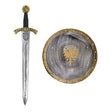 Medieval Knight Sword and Shield Set — A 37cm knight's shield with a 61cm sword, both moulded in silver-grey with red detailing.