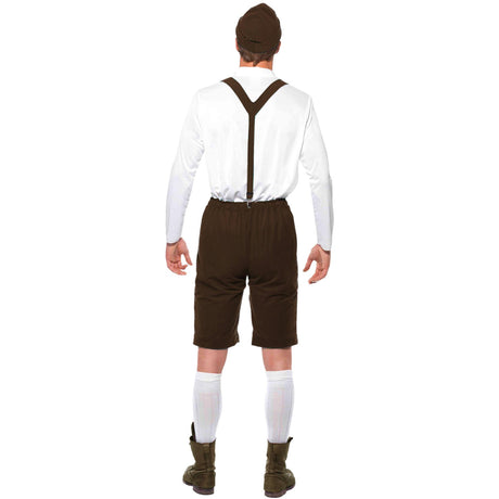 Men's Bavarian Lederhosen Costume, back view