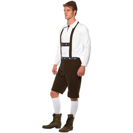 Men's Bavarian Lederhosen Costume, side view