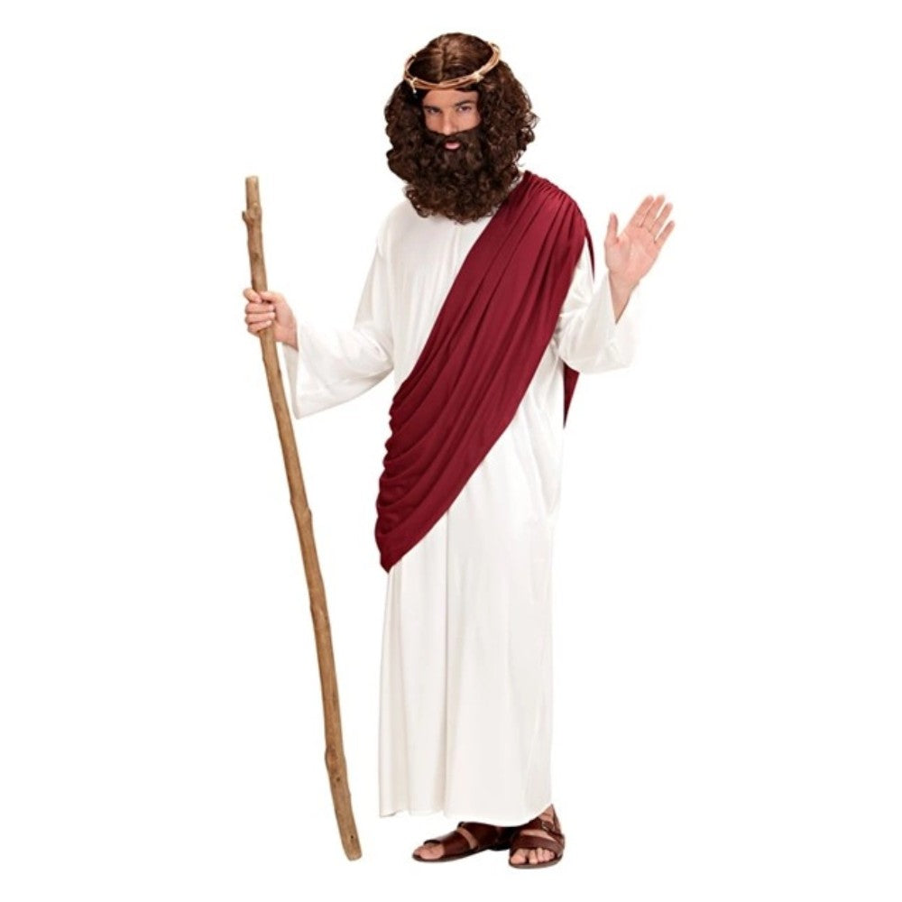 Men's Biblical Robe Costume with Crown of Thorns — view 2