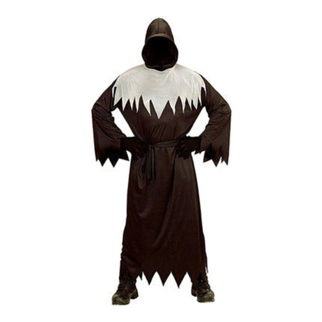 Men's Faceless Ghoul Costume with hooded robe, invisible-face mask and waist belt