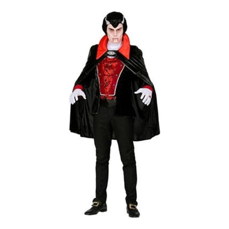 Men's Victorian Vampire Costume with tailcoat with attached waistcoat, jabot and cape