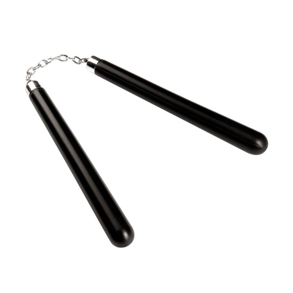 Ninja Nunchaku Prop — A pair of 30cm plastic batons joined by a short cord, made up as ninja nunchaku.