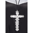 Ornate Silver Cross Pendant on Black Cord