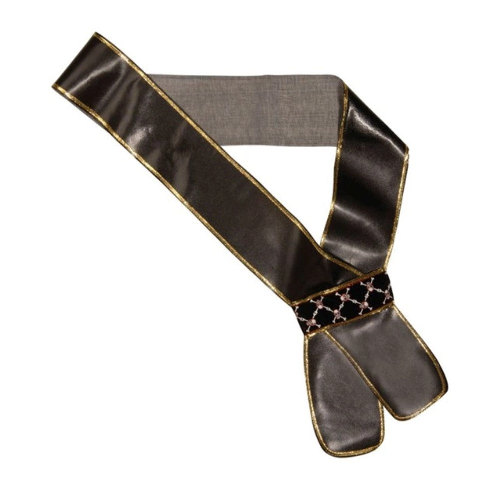 Pirate Sword Sash — A wide leather-look sash in PVC, worn over one shoulder and across the chest to carry a pirate sword