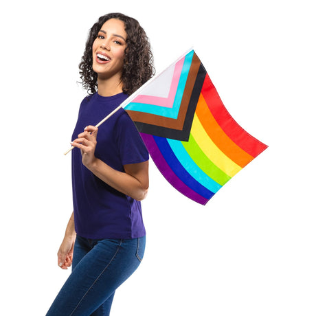 Progressive Pride Rainbow Flag, 48cm x 60cm