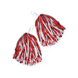 Red & White Cheerleader Pom Poms, Pair