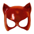 Red Cat Eye Mask — A deep red eye mask with upswept sides and pointed cat ears standing proud of the top edge.