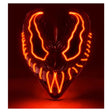Red LED Monster Mask — A rigid full-face monster mask with a heavy brow and bared teeth, lit by red LEDs running around the