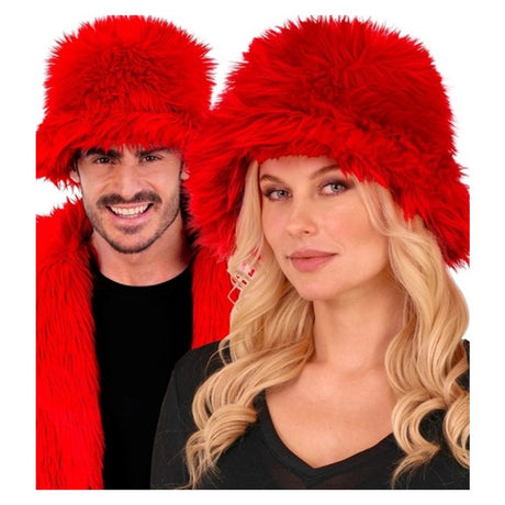 Red Plush Bucket Hat — view 2