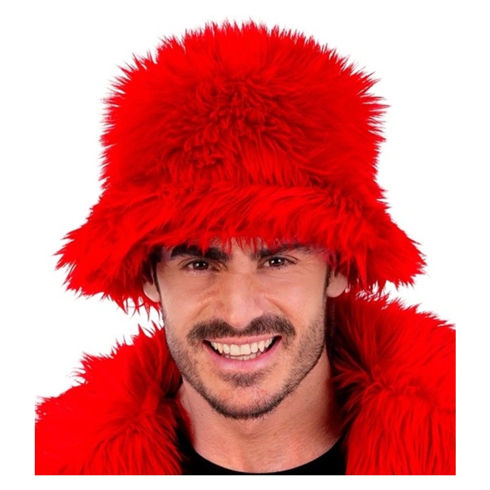 Red Plush Bucket Hat — view 4