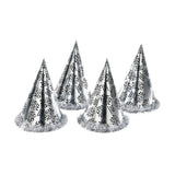 Silver Happy New Year Cone Hat with Fringe — view 2