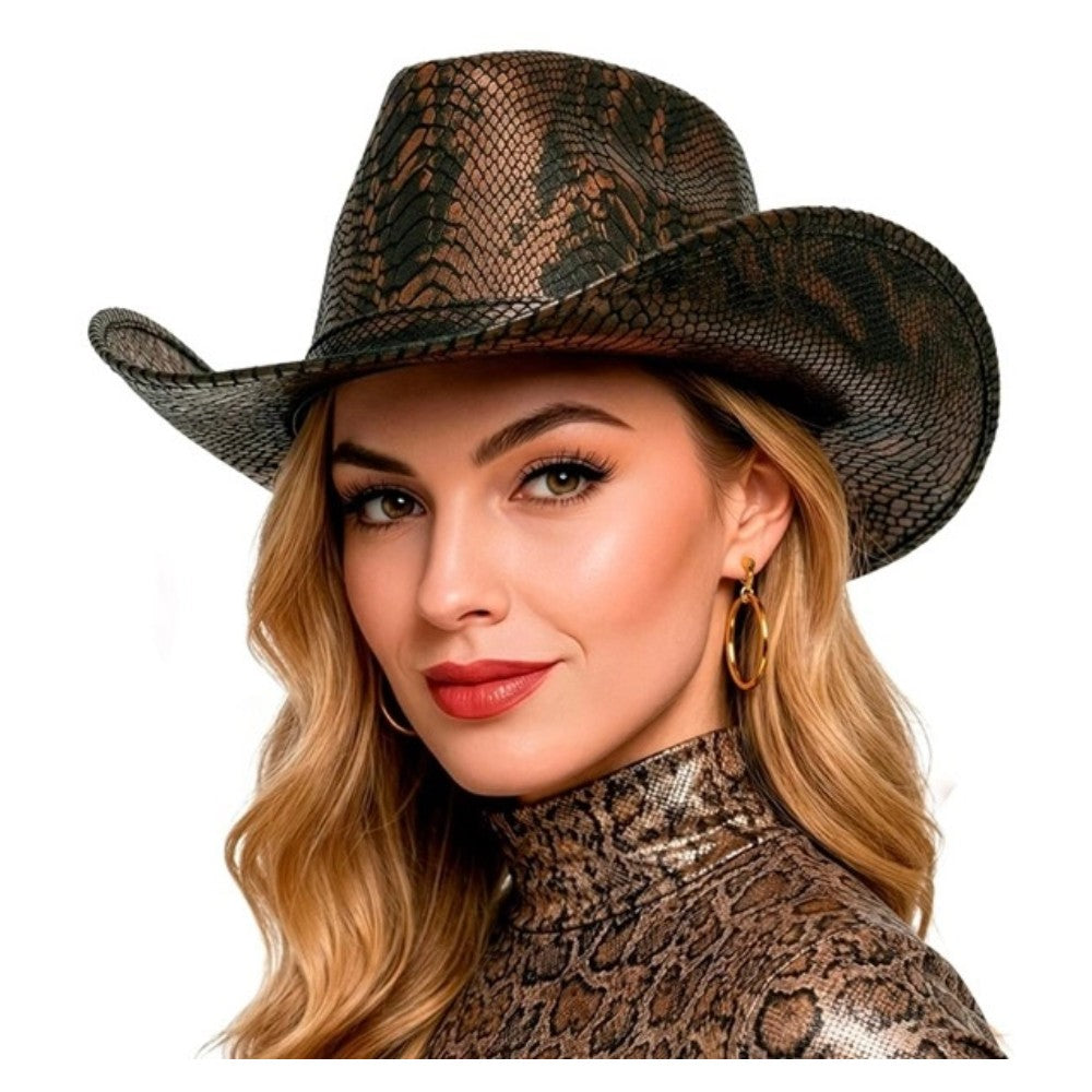 Snakeskin Print Cowboy Hat — view 4