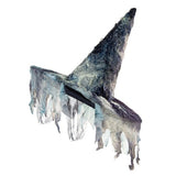 Spooky Witch Hat — A tall black pointed witch hat with a wide flat brim and a shaped crown that leans slightly at the t