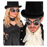 Steampunk Spiked Goggles in Antique Silver — view 2