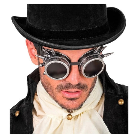 Steampunk Spiked Goggles in Antique Silver — view 4