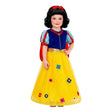 Toddler Fairytale Princess Costume — A long pink princess dress with a full skirt and gold trim, worn with a tie belt and a matching cape