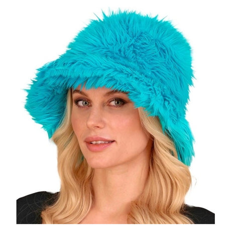 Turquoise Plush Bucket Hat — view 3