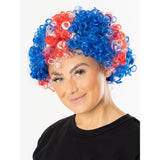 Union Jack Short Curly Wig – detail view