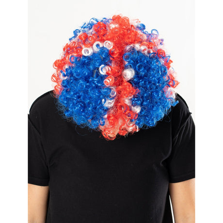 Union Jack Short Curly Wig – alternative view