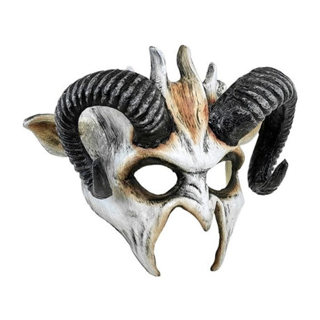 Venetian Demon Mask — A commedia dell'arte demon mask with a jutting hooked nose, arched brows and a leering mouth, finish