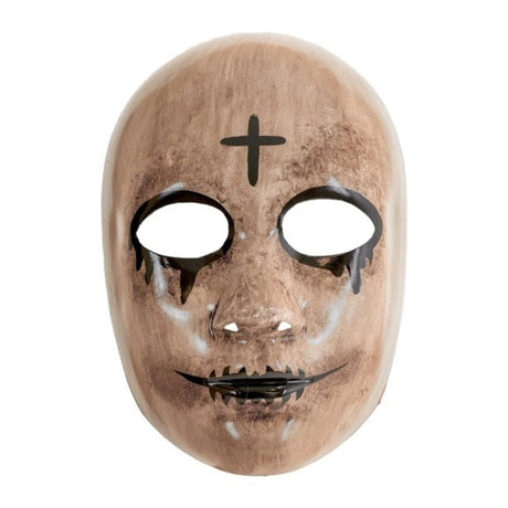 Venetian Masquerade Half Mask — A pale Venetian-style half mask in the commedia dell'arte tradition, with a strong sculpted brow and