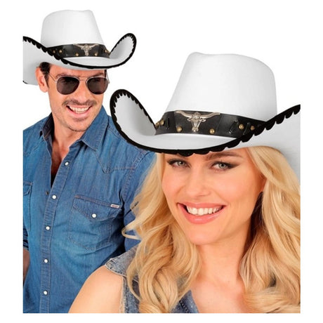 White Felt Cowboy Hat — view 2