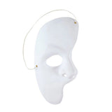 White Half Face Masquerade Mask — view 2