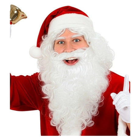 White Maxi Beard — A long white beard in thick synthetic fibre, boxed flat and cut to hang well down the chest.