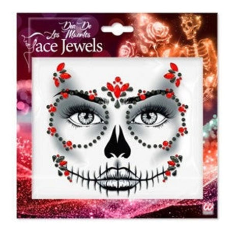 Women's Day of the Dead Face Jewels — self-adhesive face jewels for women