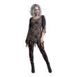 Women's Living Dead Costume with tattered dress and laddered leggings