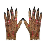 Zombie Hands Gloves — A pair of soft moulded gloves shaped as decayed zombie hands, with sculpted knuckles, veins and nail